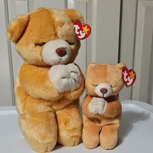 Ty Plush Praying Bears, 2 In Bundle